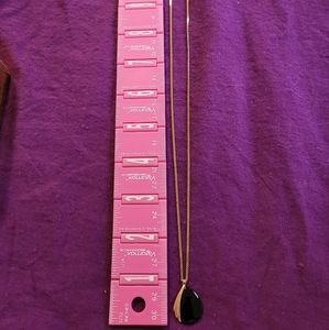 Black and Gold Pendant on 12 inch Gold Chain